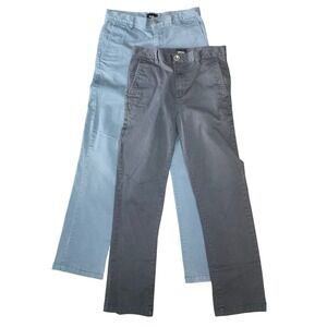 Lot Of 2 RVCA Boys Week Day Stretch Pants Charcoal Gray/Blue Size 29x27 BC301WDS